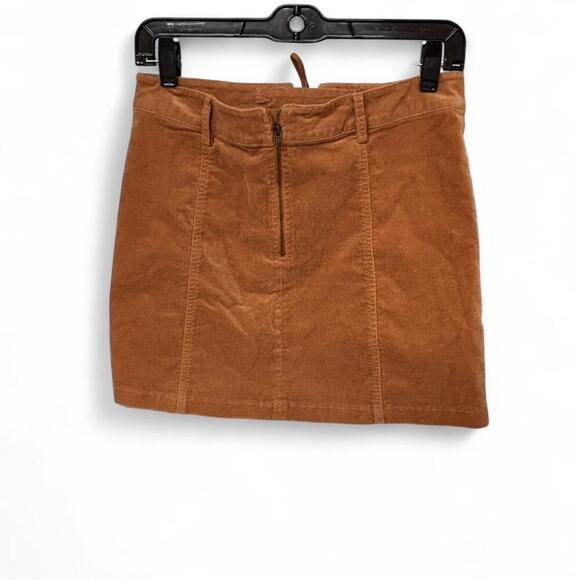 y2k 2000's vtg.‎ forever 21 tan lace up mini velvet skirt small- medium - Picture 7 of 7